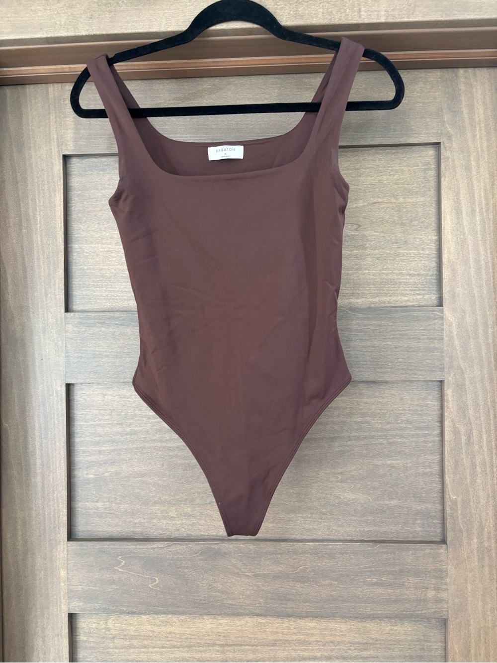 Babaton Brown Square-Neck Bodysuit